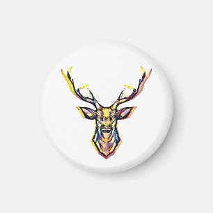 Aimant Aquarelle colorée Deer Head Art
