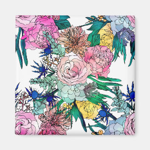 Aimant Aquarelle colorée et élégante