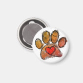 Aimant Aquarelle couleur Amoureux des chiens Dessin (Recto/Verso)