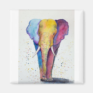 Aimant Aquarelle couleur éléphant