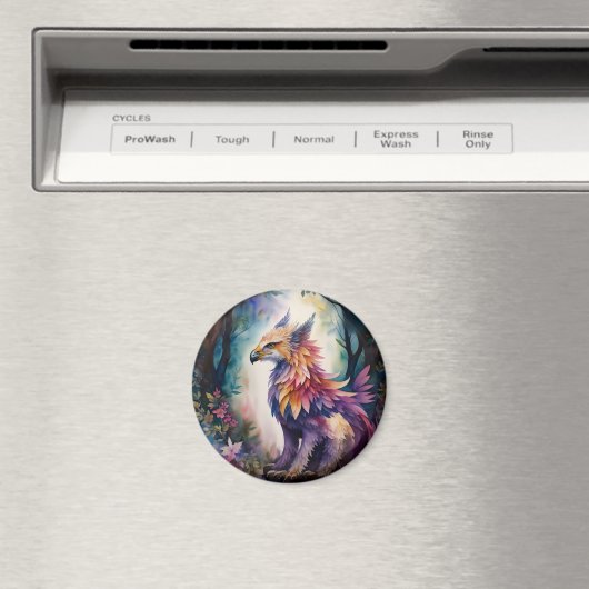 Aimant Aquarelle Créature Imaginaire Griffin (In Situ (Lave-vaisselle))