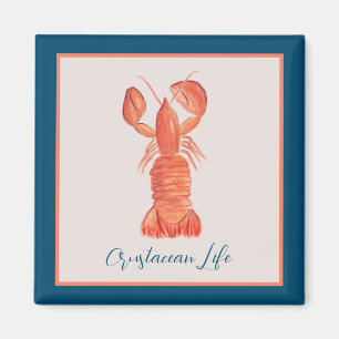 Aimant Aquarelle crustacé homard écrevisse
