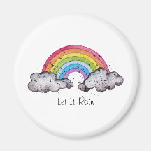 Aquarelle Cute Arc-En-Ciel Et Nuages