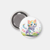 Aimant Aquarelle Cute chat (Recto/Verso)