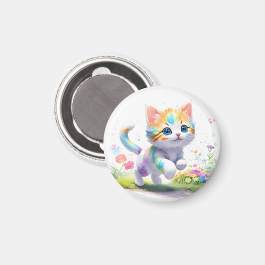 Aimant Aquarelle Cute chat (Recto/Verso)