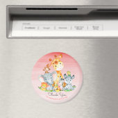 Aimant Aquarelle Cute Safari Jungle Animaux Merci (In Situ (Lave-vaisselle))