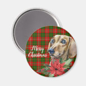 Aimant Aquarelle Dachshund Chien Personnalisé (Recto/Verso)