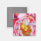 Aimant Aquarelle de fleur de pivoine rose (Recto/Verso)