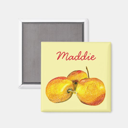 Aimant Aquarelle de fruit jaune perruque (Recto/Verso)