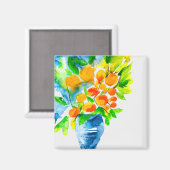 Aimant Aquarelle de fruits d'art kumquat orange (Recto/Verso)