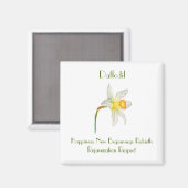 Aimant Aquarelle de jonquille avec fleurs signifiant (Recto/Verso)