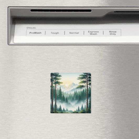 Aimant Aquarelle de la forêt de pins (In Situ (Lave-vaisselle))