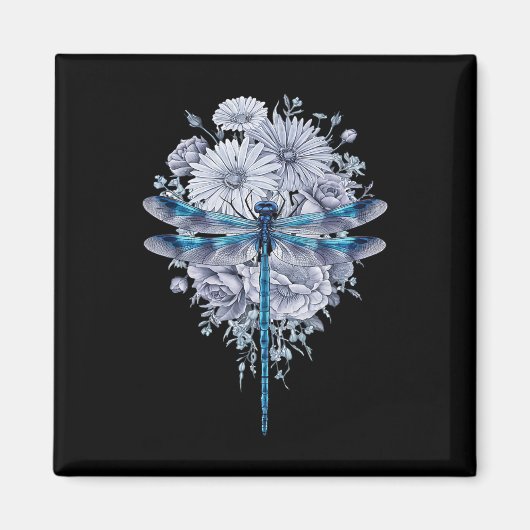 Aimant Aquarelle de libellules bleues L'art Insecte la Te (Devant)