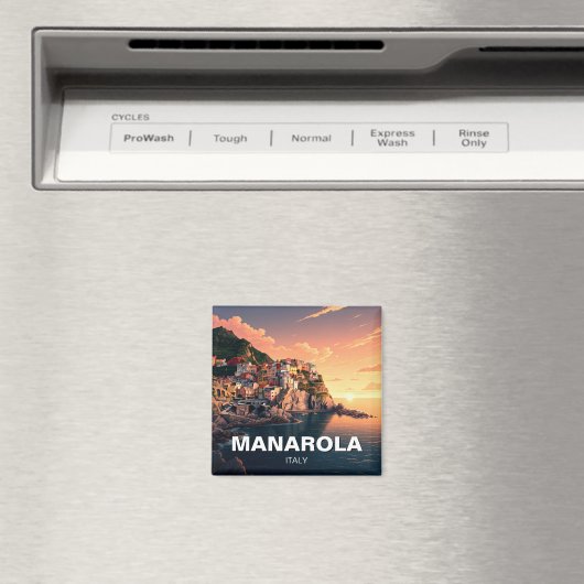 Aimant Aquarelle de Manarola, Cinqua Terra (In Situ (Lave-vaisselle))