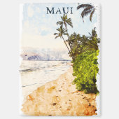 Aimant Aquarelle de Maui Hawaii Voyage d'illustration (Recto)