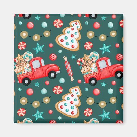 Aimant Aquarelle de Noël Joyeux personnalisée (Devant)