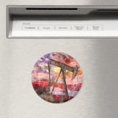 Aimant Aquarelle de silhouette de valet avec drapeau amér (In Situ (Lave-vaisselle))