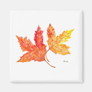 Aimant Aquarelle des feuilles d'automne
