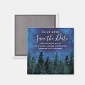 Aimant Aquarelle des pins Mariage rustique Enregistrer la (Recto/Verso)