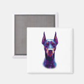 Aimant Aquarelle Doberman Pinscher (Recto/Verso)