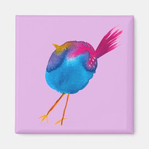 Aimant Aquarelle d'oiseau bleu