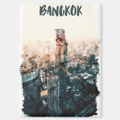 Aimant Aquarelle du paysage urbain de Bangkok Thaïlande (Recto)