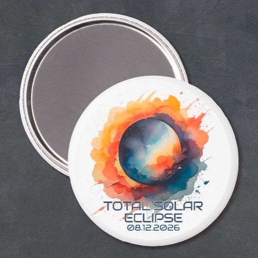 Aimant Aquarelle Éclipse 2026 Souvenir