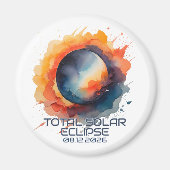 Aimant Aquarelle Éclipse 2026 Souvenir (Devant)