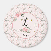 Aimant Aquarelle Elégante Roses Roses Roses Rose avec Pap (Devant)