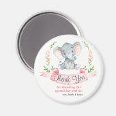 Aimant Aquarelle Elephant Girl Merci (Recto/Verso)
