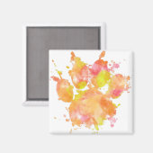 Aimant Aquarelle Empreinte de patte de chien (Recto/Verso)
