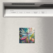 Aimant Aquarelle encre et stylo Aquarelle Dragonfly Magne (In Situ (Lave-vaisselle))