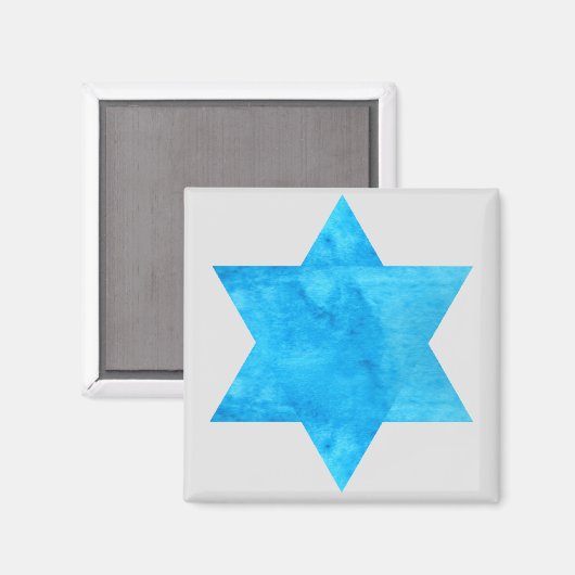 Aimant aquarelle Étoile bleue de David (Recto/Verso)