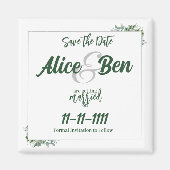 Aimant Aquarelle Eucalyptus Bordure Enregistrer l'aimant  (Devant)