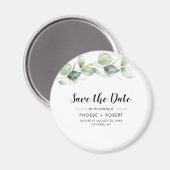 Aimant Aquarelle Eucalyptus Mariage Enregistrer la date (Recto/Verso)
