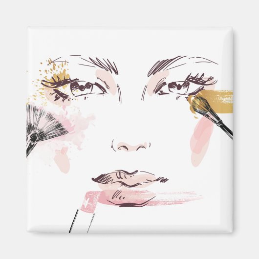 Aimant Aquarelle face maquillage (Devant)