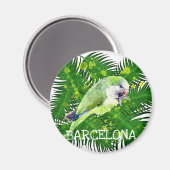 Aimant Aquarelle feuille de perroquet et de palmier vert (Recto/Verso)