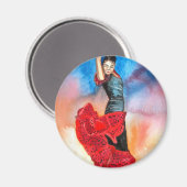 Aimant Aquarelle FLAMENCO DANCER (Recto/Verso)