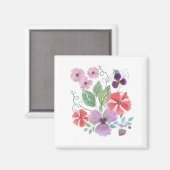 Aimant Aquarelle, fleurs. (Recto/Verso)
