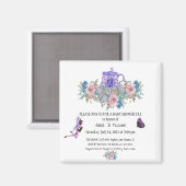 Aimant Aquarelle Floral Baby Tea Party Invitation (Recto/Verso)