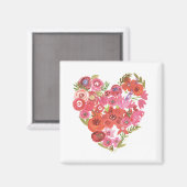 Aimant Aquarelle Floral Heart | Valentine Chic II (Recto/Verso)