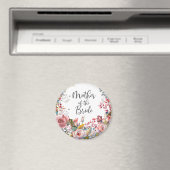 Aimant Aquarelle florale Blush mère de la mariée ronde (In Situ (Lave-vaisselle))