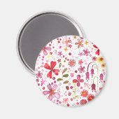 Aimant Aquarelle florale contemporaine (Recto/Verso)