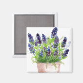 Aimant Aquarelle florale lavande (Recto/Verso)