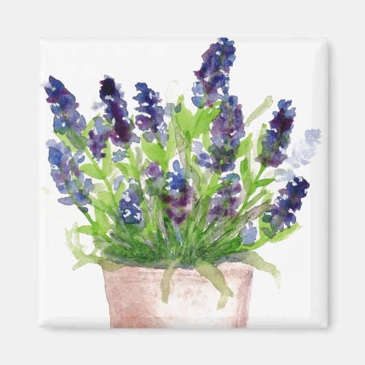 Aimant Aquarelle florale lavande (Devant)