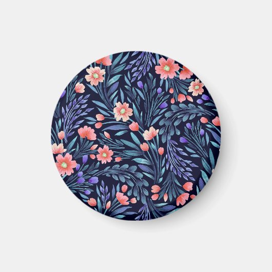 Aimant Aquarelle florale, motif transparent, conception d (Devant)