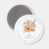 Aimant Aquarelle Floraux Mariage Garde Enregistrer la dat (Recto/Verso)