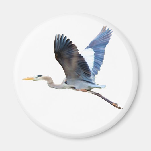 Aimant Aquarelle Flying Blue Heron (Devant)