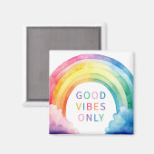 Aimant Aquarelle Good Vibes uniquement Rainbow (Recto/Verso)