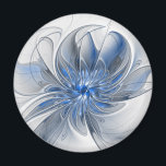 Aimant Aquarelle gris bleu Abstrait Fractal Art Flower<br><div class="desc">Fleur d'imaginaire unique aux tons bleu et gris,  abstraite et élégante. Conception pour votre aimant rond et plus encore.</div>